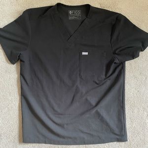 Men’s Large Black Figs Leon Two Pocket Scrub Top